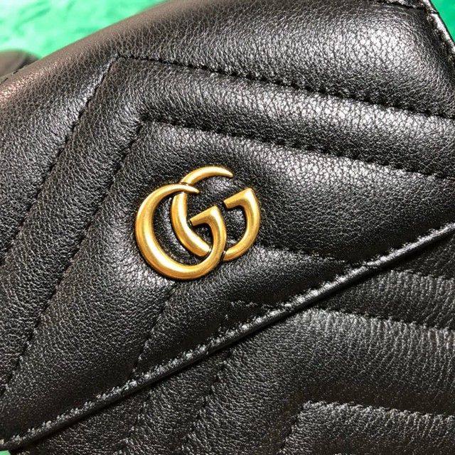 Gucci腰包 524597 古馳Gucci marmont 三合一多功能組合腰包 古奇黑色皮革女腰包  gqy2515